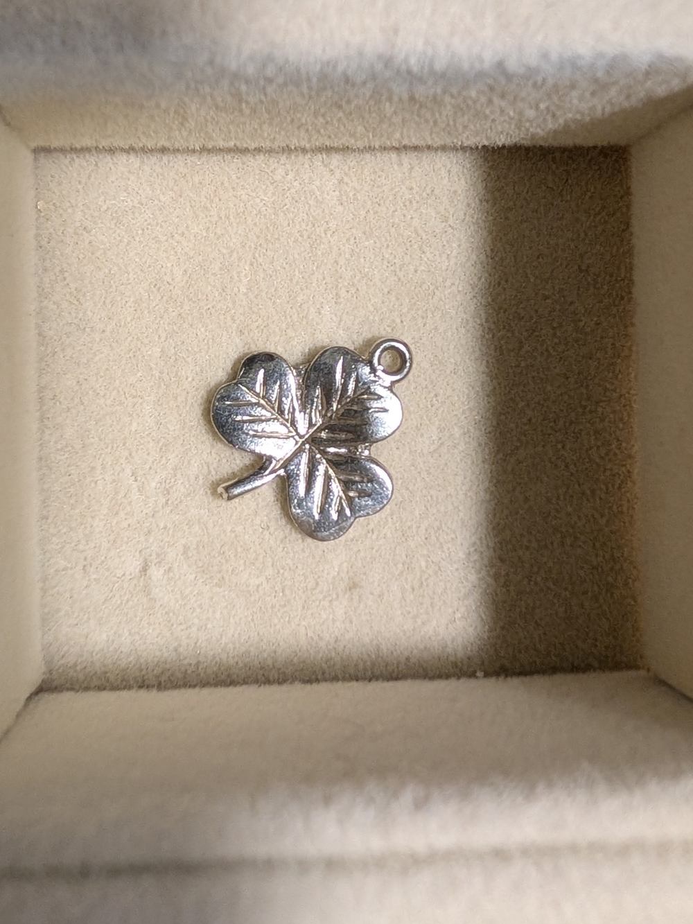 Silver Three-Leaf Clover Charm Pendant - Small